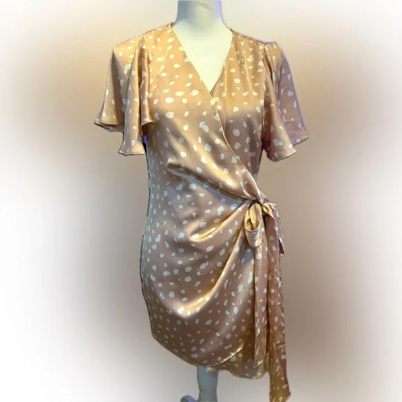 Dress forom boutique blush and white dot wrap dress - Picture 2 of 3